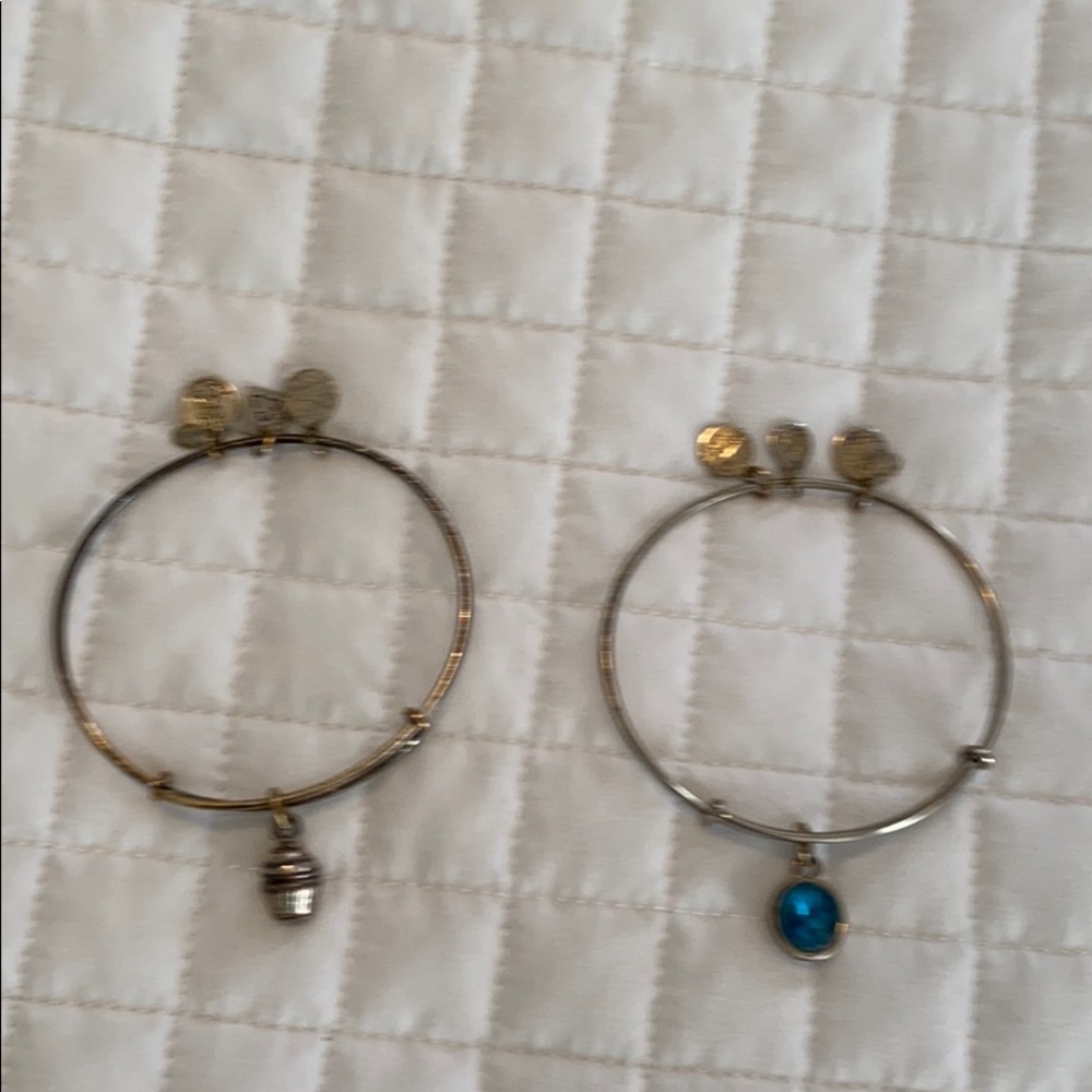 Alex and Ani bracelets.
